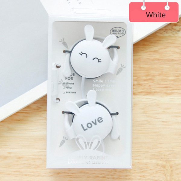 QearFun Cartoon Rabbit Ear Hook Wired Earphone Sport Running Stereo Headphones Children Girl Headset For Mobile Phone - Image 8